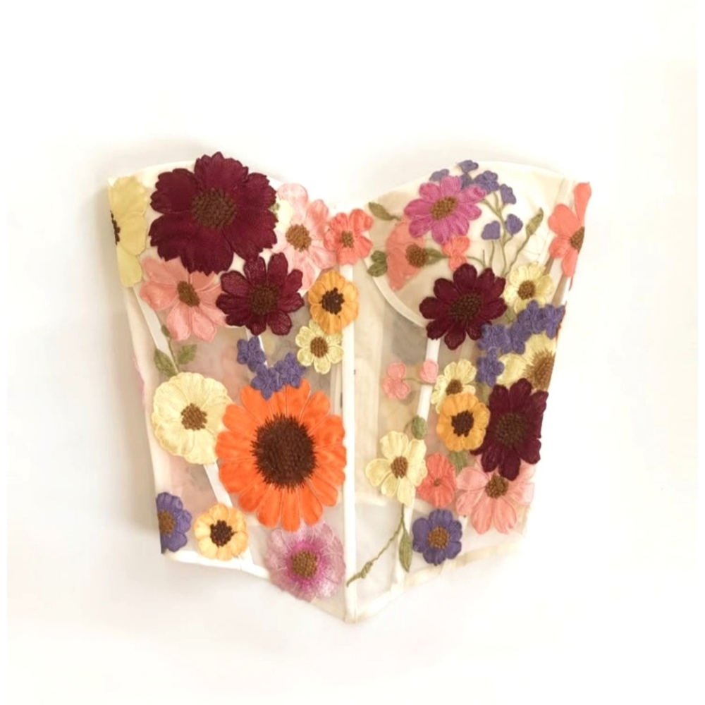 Floral Embroidered Crop Top